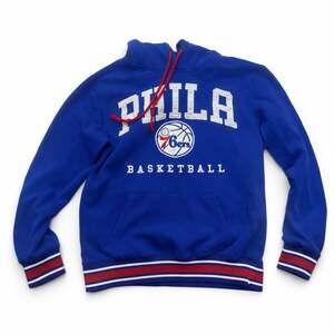 UNK Philadelphia 76ers Blue Basketball Embroidered Pullover Hoodie